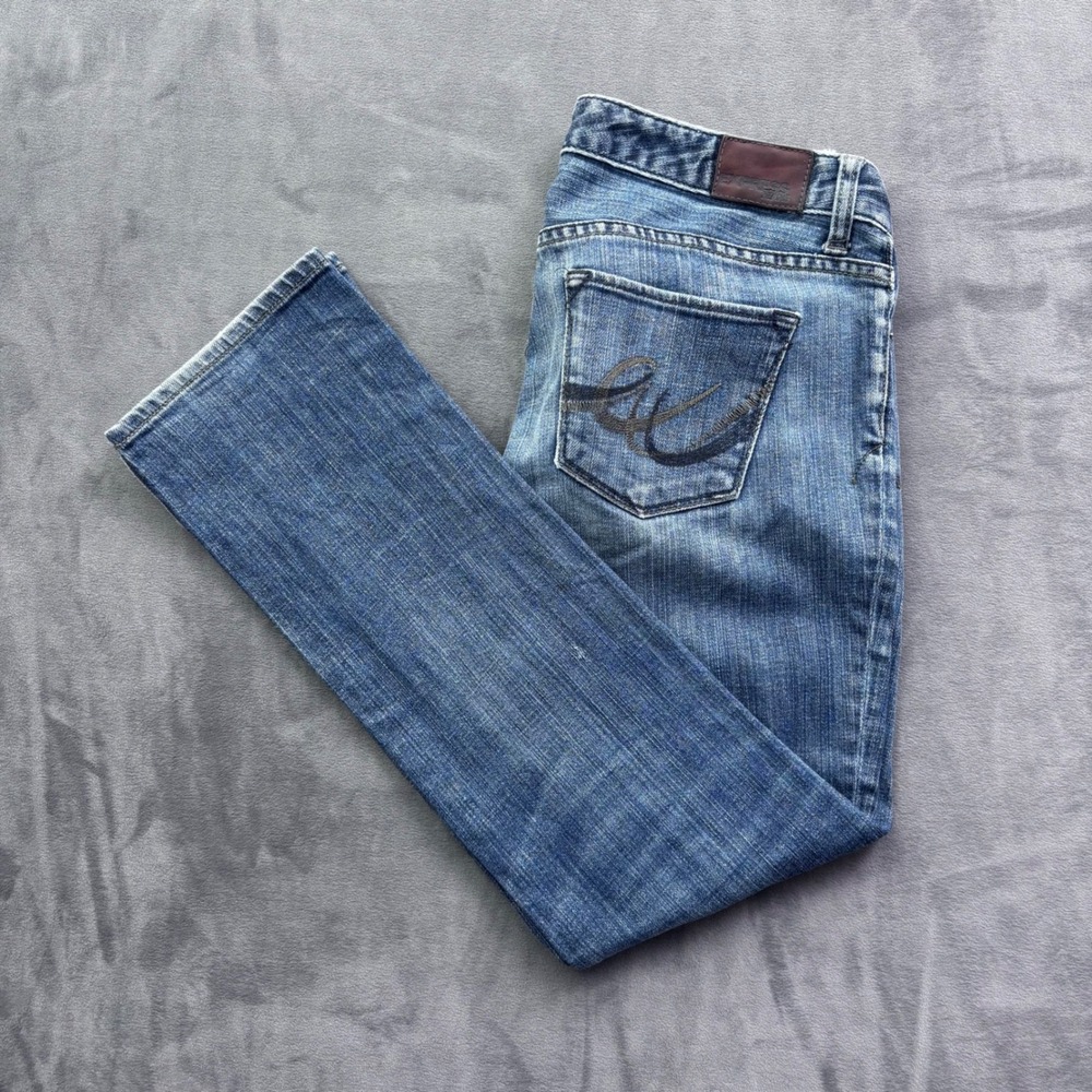 Express Stella Skinny Leg Jeans Medium Wash Denim Low Rise Womens Size 8S